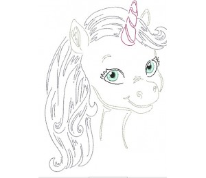 Stickdatei - Baby Unicorn LineArt 1